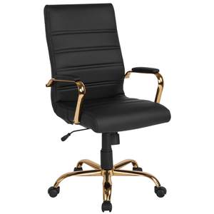 Flash Furniture Whitney High-Back Swivel LeatherSoft Desk Chair with Padded Seat and Armrests, Adjustable Heig