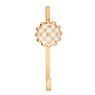 MACKENZIE-CHILDS Wreath Hanger, Brown-and-White Mocha Check | Door hanger knob with hook, ideal for Christmas 