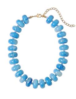 Chunky Bead Necklace for Women,Stone & Oversized Beaded Necklaces,Bold Statement Chain,Large Beads Necklace, F
