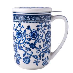 AmorArc Tea Cup With Infuser and Lid, 18oz Loose Leaf Tea Mug With Steeper | Porcelain Tea Mug With Infuser an