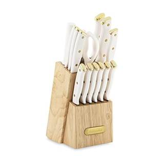FARBERWARE 15-Piece Knife Block Set, Triple-Riveted High-Carbon Stainless Steel Kitchen Knives, Razor Sharp Bl