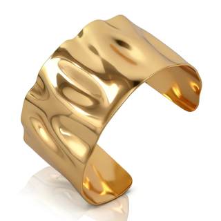 Hammered Gold Cuff Bracelets for Women Gold Plated Wide Bangle Bracelets Vintage Boho Irregular Statement Arm 