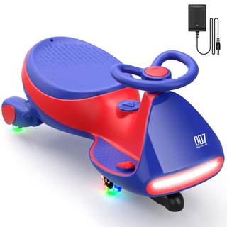 FanttikRide N7 Classic Electric Wiggle Car, Anti-Rollover, Ages 3+, Blue | Kids Car with Flashing Wheels, 2 Sp