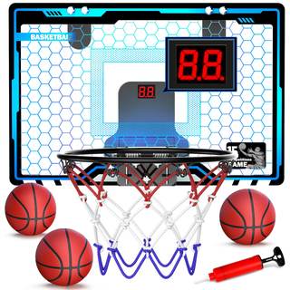 Indoor Basketball Hoop with Auto Scoring, Lights & Balls for Kids Ages 5-12 | Mini Basketball Hoop Indoor Over