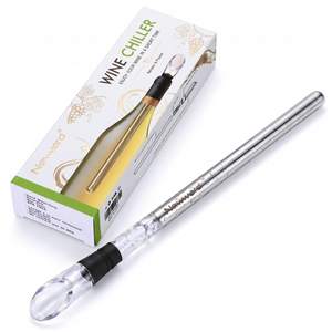 Wine Chiller, 3-in-1 Stainless Steel Wine Bottle Cooler Stick - Rapid Iceless Wine Chilling Rod with Aerator a