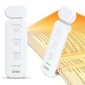 Gritin Reading Light, Rechargeable Book Light for Reading in Bed | Eye Caring 3 Color Temperatures, 5-Level Di