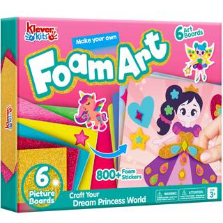 Klever Kits Foam Art Kit for Kids, EVA Foam Stickers with 6 Art Board and 800+ Stickers, DIY Arts and Crafts f
