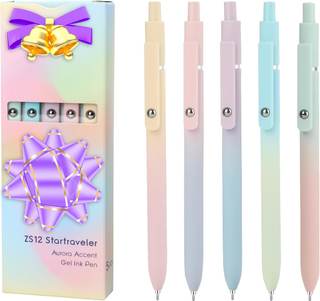 Vanhench 5Pcs 0.5mm Black Ink Gel Pens | Cute Pens for Journaling Nurse Gifts Work Accessories, Preppy Stuff &