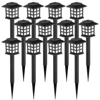 GIGALUMI Solar Lights Outdoor Waterproof 12 Pack, LED Garden Decor | Warm White LED Solar Garden Lights Outdoo