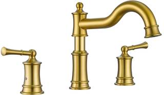 Roman Bathtub Faucet Deck Mount Tub Faucet for Bathroom Widespread Elegant Classic Spout with 3 Holes 2 Handle