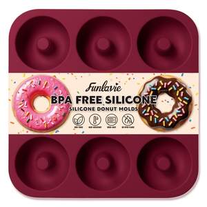 Large Silicone Donut Pan for Baking,9 Cavity Non-Stick Food Molds | BPA Free Silicone Doughnut Pan for Baking 
