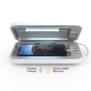 PhoneSoap 3 UV Cell Phone Sanitizer & Dual Universal Cell Phone Charger Box | Patented & Clinically Proven 360