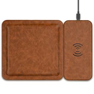Gifts PU Leather Wireless Charging Station and Valet Tray, Gift for Men Husband Dad from Wife Daughter Son, Ni