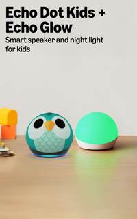 Amazon Echo Dot Kids (newest model) - Owl, with Echo Glow, Smart speaker and night light for kids, Designed fo