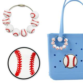 2Pcs Sports Charms for Bogg Bag Accessories, Baseball Softball Soccer Basketball Football Bag Charms Compatibl