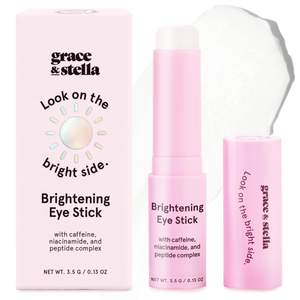grace & stella Under Eye Brightener Balm Stick - Travel Essentials | Caffeine Eye Cream for Dark Circles, Puff