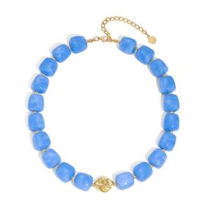 Colorful Chunky Necklaces for Women Multicolored Large Square Acrylic Beads Necklace Trendy Bold Statement Bea