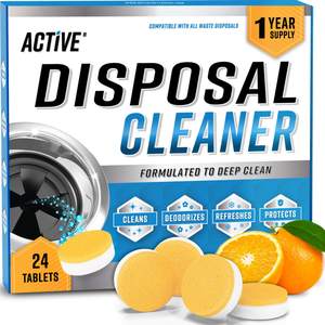 Garbage Disposal Cleaner Deodorizer Tablets - 24 Pack, New Powerful XL Foaming Tablet - Fresh Citrus Foam Sink