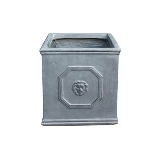 Kante Square Lion Head Concrete Planter, Classic English Style Plant Pot with Drainage Hole and Rubber Plug fo