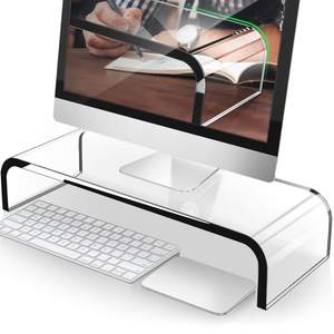 AboveTEK Acrylic Monitor Stand, Premium Large Monitor Riser 20 inch, Crystal Clear Acrylic Computer Stand Lapt
