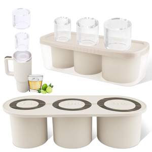 Tcamp Tumbler Ice Mold, Ice Cube Tray for 30 oz -40 oz Tumbler Cup | 3 Pcs Silicone Hollow Cylinder Ice Mold w