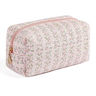 Makeup Bag Travel Cosmetic Bag for Women Girls, Zipper Make Up Pouch, Floral Flowers Toiletry Organizer Makeup