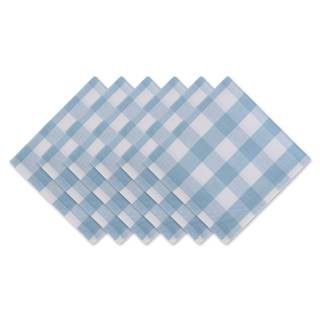 DII Buffalo Check Collection, Classic Farmhouse Cloth Napkin Set, 20x20, Light Blue & White, 6 Piece Light Blu
