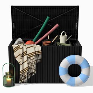 Veradek Everything Box - 120-Gallon Outdoor Storage Box | Durable Plastic Deck Box With Organization and Lock 