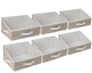 6 Pack Closet Storage Bins for Shelves, Shelf Baskets for Organization,Closet Organizers and Storage,Trapezoid