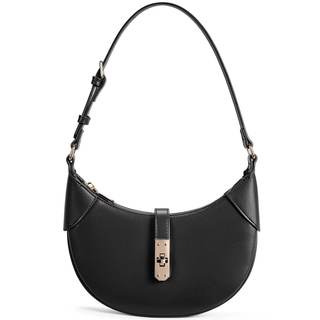 BOSTANTEN Shoulder Bags for Women Small Crescent Moon Underarm Purse Trendy Vegan Leather Handbag Black