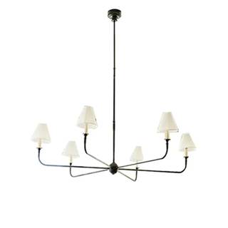 Luxurious 6-Lamp Simple Chandelier - Personality Art Study Bedroom Dining Room Chandelier (Warm White, Black 6