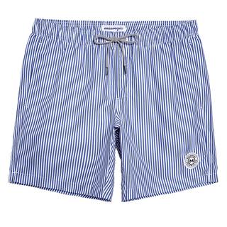 maamgic Mens Swim Trunks Quick Dry Swim Shorts with Mesh Lining Funny Swimwear Bathing Suits 7inch Blue Stripe