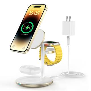 XooFly 3 in 1 Wireless Charging Station for Apple Devices, Fast Wireless Mag-Safe Charger Stand with 20W Adapt