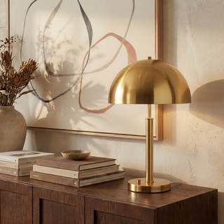 SAFAVIEH Couture Lighting Collection Harvey Modern Metal Dome Gold 26-inch Bedroom Living Room Home Office Des