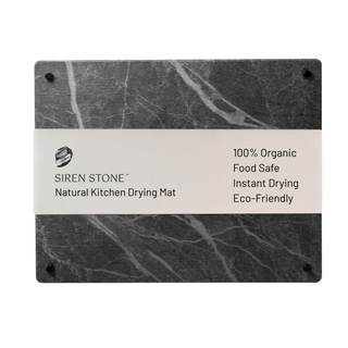 Natural Stone Dish Drying Mat 18" x 14", Slate Color - Diatomaceous Earth Kitchen Mat | Quick Drying, Non-Toxi