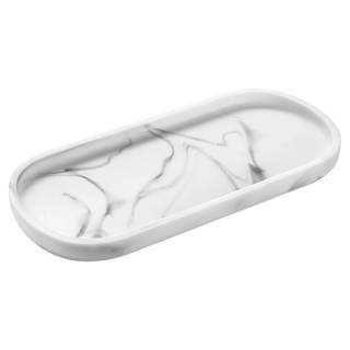 Emibele Bathroom Tray Countertop Organizer, 10" Resin Oval Vanity Tray | Toilet Tank Kitchen Decorative Storag