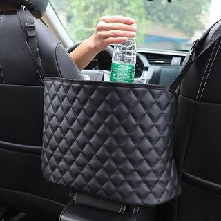 Car Purse Holder - Durable Leather Seat Back Organizer, Front Seat Storage Barrier, Pet & Kids Driver Storage 