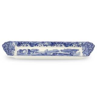 Portmeirion Blue Italian Small Tray | Serving Platter for Tea Sandwiches, Desserts, and Appetizers | Porcelain