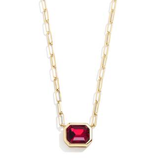 BaubleBar Blythe Birthstone Pendant Necklace for Women on a Delicate Paperclip Chain, Fashion Jewelry, Meaning