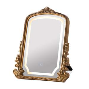 HSDDHOME Large 16x20 Vintage LED Vanity Mirror, Gold Arch Makeup Mirror | 3-color dimmable lights; antique car