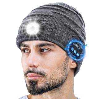 ZOOI Stocking Stuffers for Men Adults, Bluetooth Beanie with Light | Christmas Mens Gifts for Men, Mens Stocki