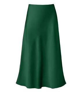 Modegal Women's Satin Midi Skirt Flared Casual A Line Silky Long Skirt | Satin High Waist Hidden Elasticized W