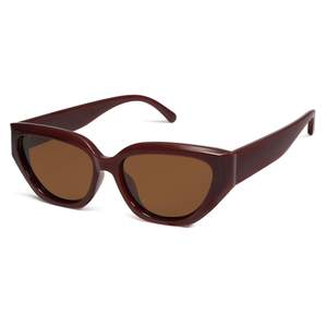 SOJOS Trendy Cute Cat Eye Polarized Sunglasses for Women Fashion Cateye Womens Sunnies SJ2237 Burgundy 55 Mill