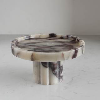 Natural Marble Tray with Legs, Vanity Decorative Tray for Countertop Organizer, Catchall Tray for Perfume, Can