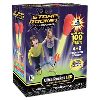 Stomp Rocket Ultra LED, High-Flying Rocket Launcher for Kids, 6 Rockets | Fun Outdoor Toys for Boys & Girls, A