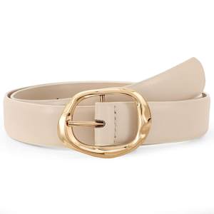 Women Leather Belt for Jeans Pants Ladies Casual Waist Belt Fashion Women Belt with Gold Buckle