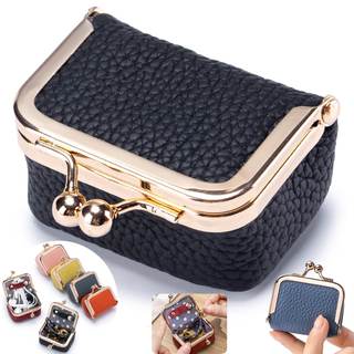 Genuine Leather Mini Jewelry Box - Vintage-Inspired Travel Jewelry Organizer with Kiss Lock, Compact Ring Box 