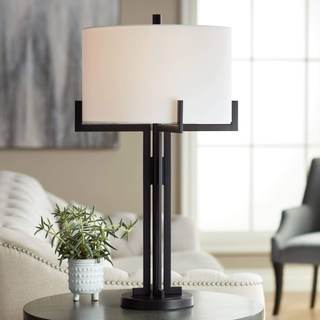 Madrid 31 1/2" Large Table Lamp Black Minimalist Modern Industrial | Metal Living Room Bedroom House Bedside N