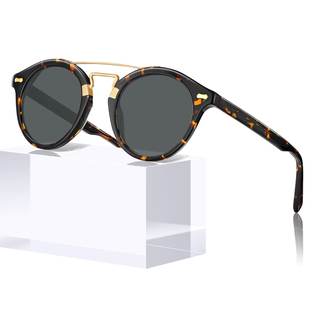 CARFIA Small Face Acetate Double Bridge Sunglasses for Women Polarized | UV 400 Protection,Retro fashion Metal