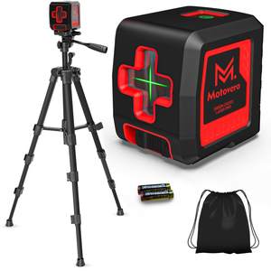 Motovera Self Leveling Laser Level 100ft, Green Cross Line with Tripod, 4 Brightness Modes & Pulse Function, M